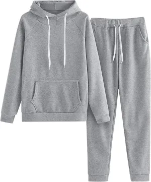 2 Piece Sweatsuits for Women Fleece Lined Tracksuit Athletic Gym Outfits Hoodie Joggers Lounge Set with Pockets
