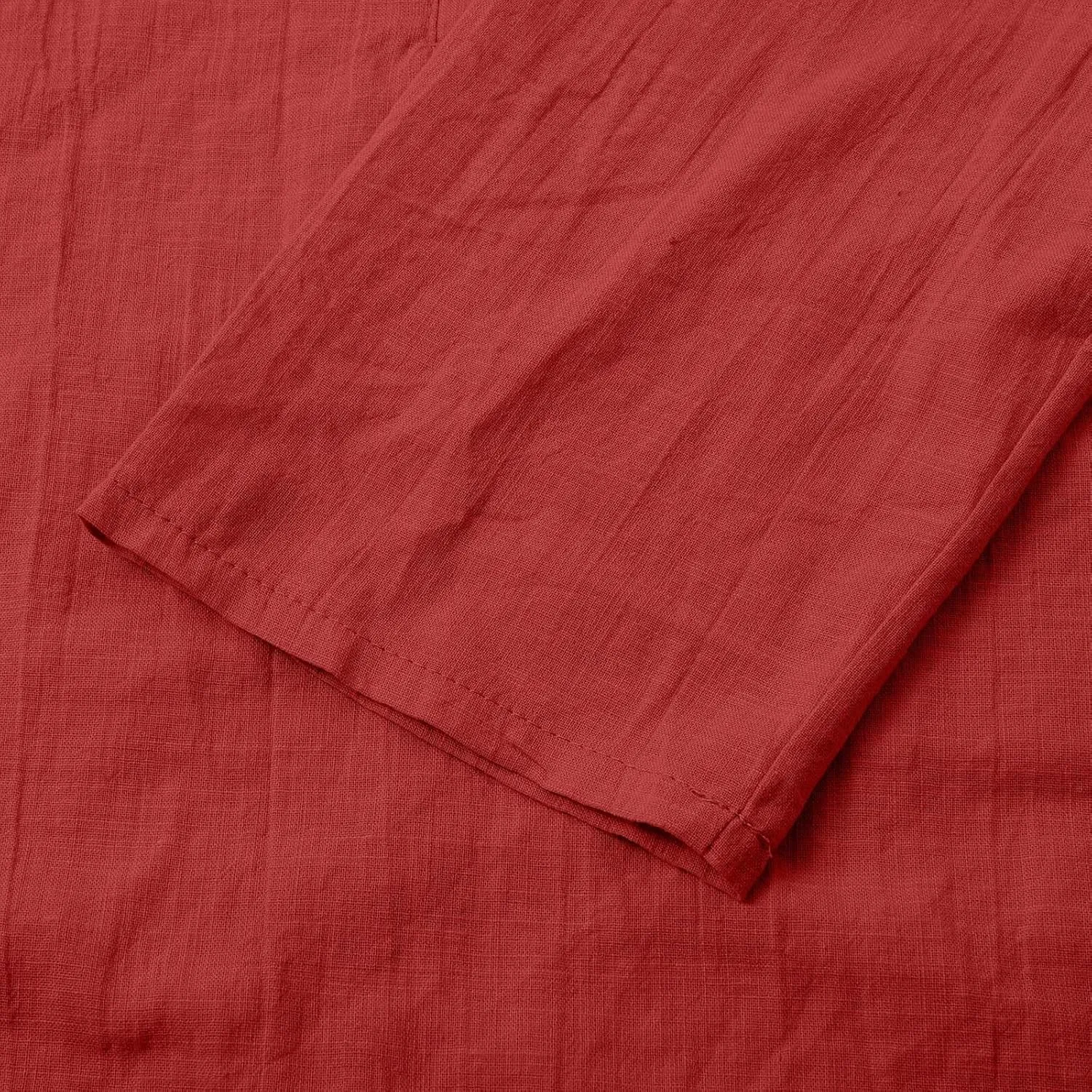 3/4 Sleeve Cotton Linen Tops for Women 2025 Loose Notched V Neck Button Down Henley Shirts Summer Beach Tee Tunic Blouse
