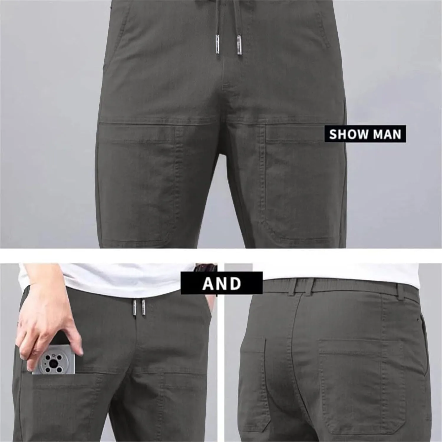 Acegents Cargo Pants High Stretch Multi-Pocket Durable Cargo Pants Multipants for Men Plus Size Pants Tactical Pants