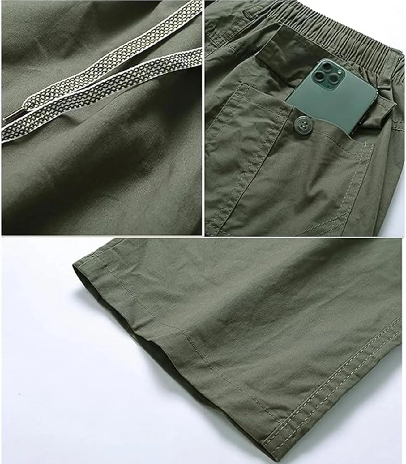 Adorlina Pants for Men, Adorlina Cargo Pants, Ultra Comfort Flex Multi-Pocket Pants, Men's Elastic Waist Drawstring Pants