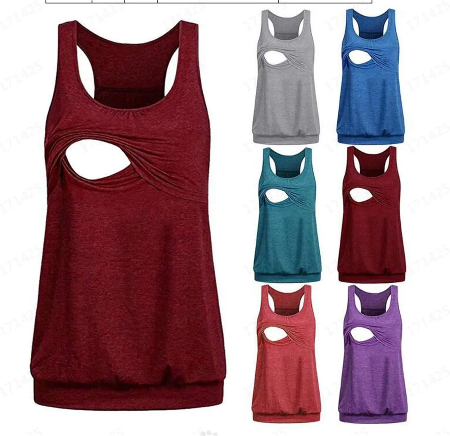 Andongnywell Plus Size Tank Tops Breastfeeding Shirt Women?s Maternity Nursing Vest Sleeveless Tops