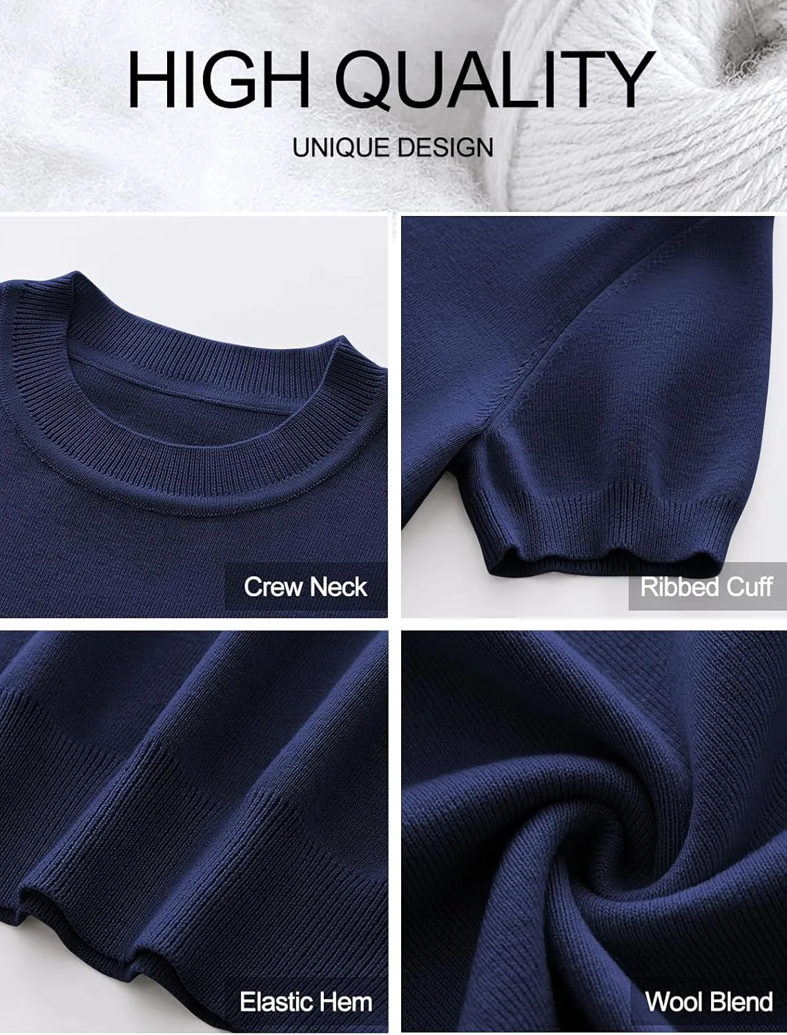 ANRABESS Womens Short Sleeve Sweaters Wool Blend Crew Neck Sweater Shirts Business Casual Work Tops 2025 Summer Outfits