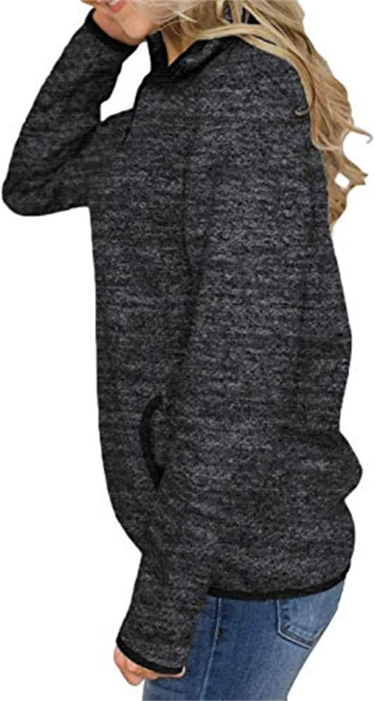 Artfish Women's Women Quarter Zip Casual Pullovers Lightweight Fleece Sweatshirts with Pockets