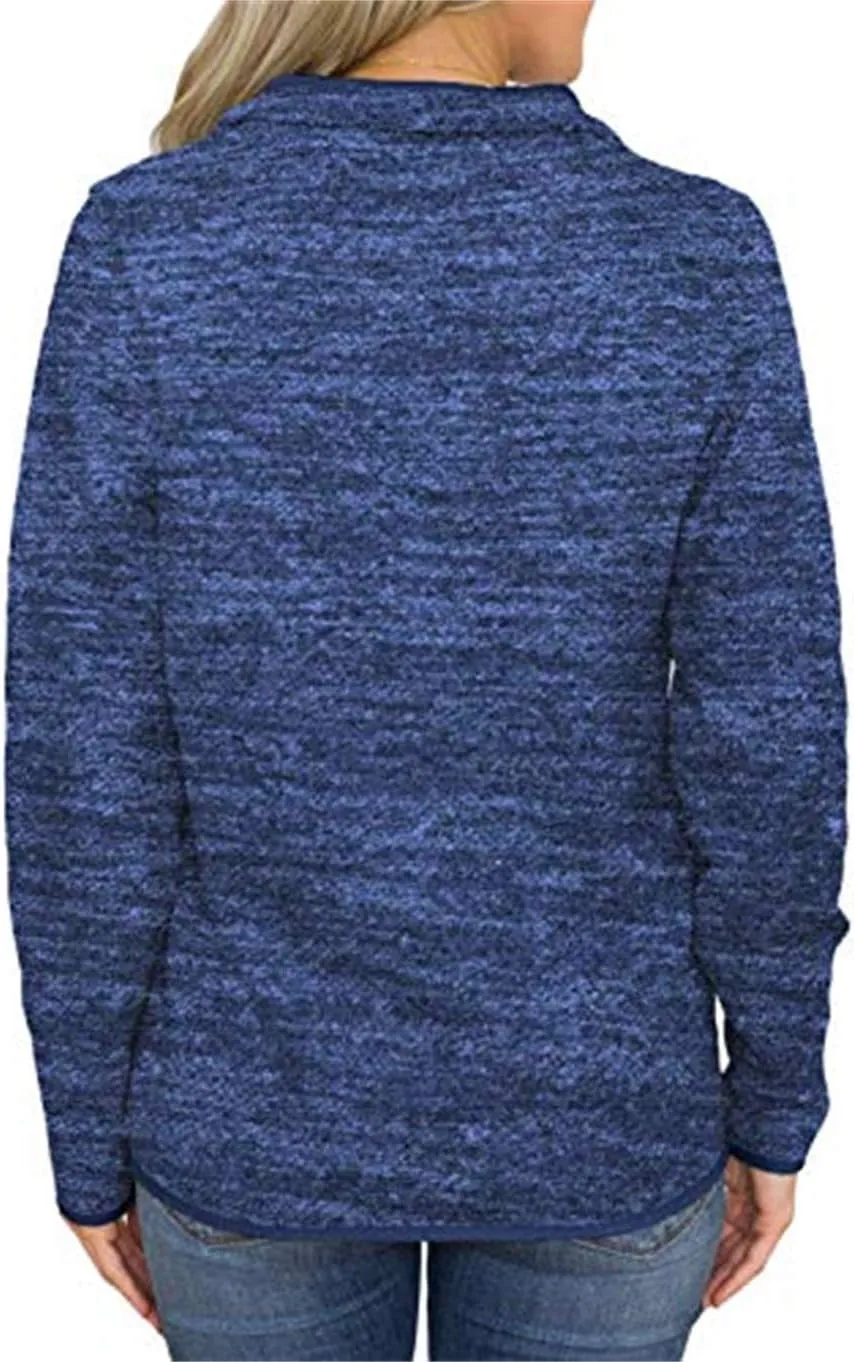 Artfish Women's Women Quarter Zip Casual Pullovers Lightweight Fleece Sweatshirts with Pockets