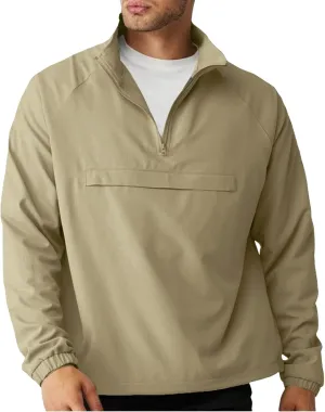 Aulemen Men's Casual Quarter Zip Pullover-Athletic Lightweight Jackets Hiking Golf for Men Mock Neck with Pockets