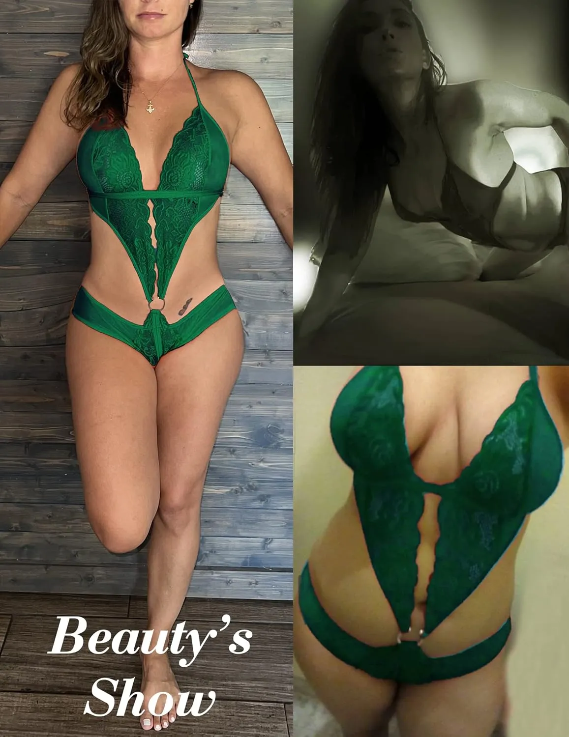 Avidlove Women Deep V Lingerie Lace Teddy One Piece Babydoll Mini Bodysuit