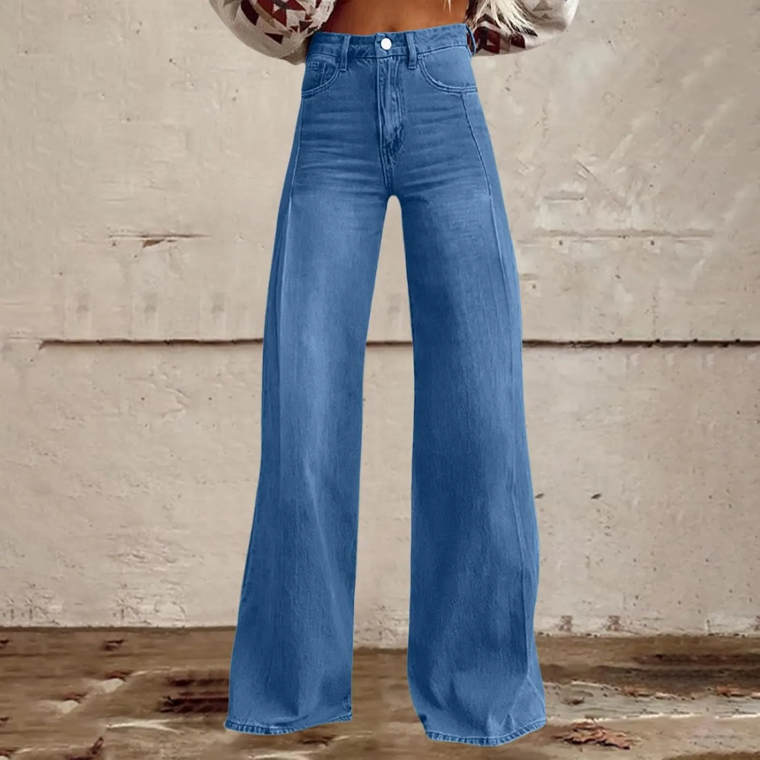 Baggy Pants for Women 2025 Summer Fashion Wide Leg Bell Bottoms 90s Vintage Print Y2K Streetwear Going Out Trousers