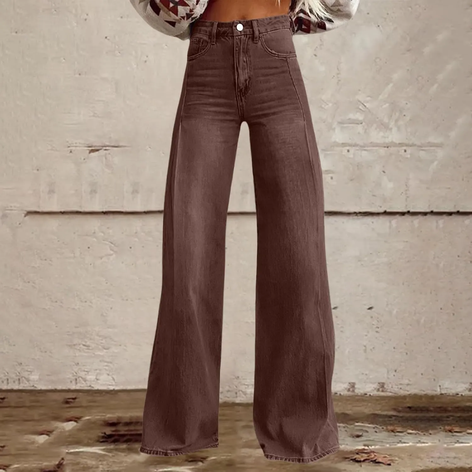 Baggy Pants for Women 2025 Summer Fashion Wide Leg Bell Bottoms 90s Vintage Print Y2K Streetwear Going Out Trousers