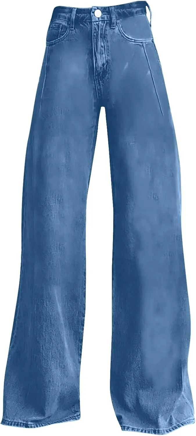 Baggy Pants for Women 2025 Summer Fashion Wide Leg Bell Bottoms 90s Vintage Print Y2K Streetwear Going Out Trousers
