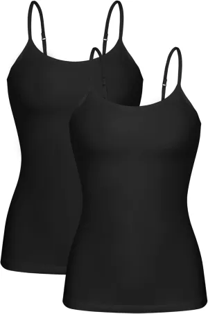 beautyin Cotton Camisole Tops for Women Shelf Bra Adjustable Spaghetti Strap Tank Top Basic Cami Undershirt