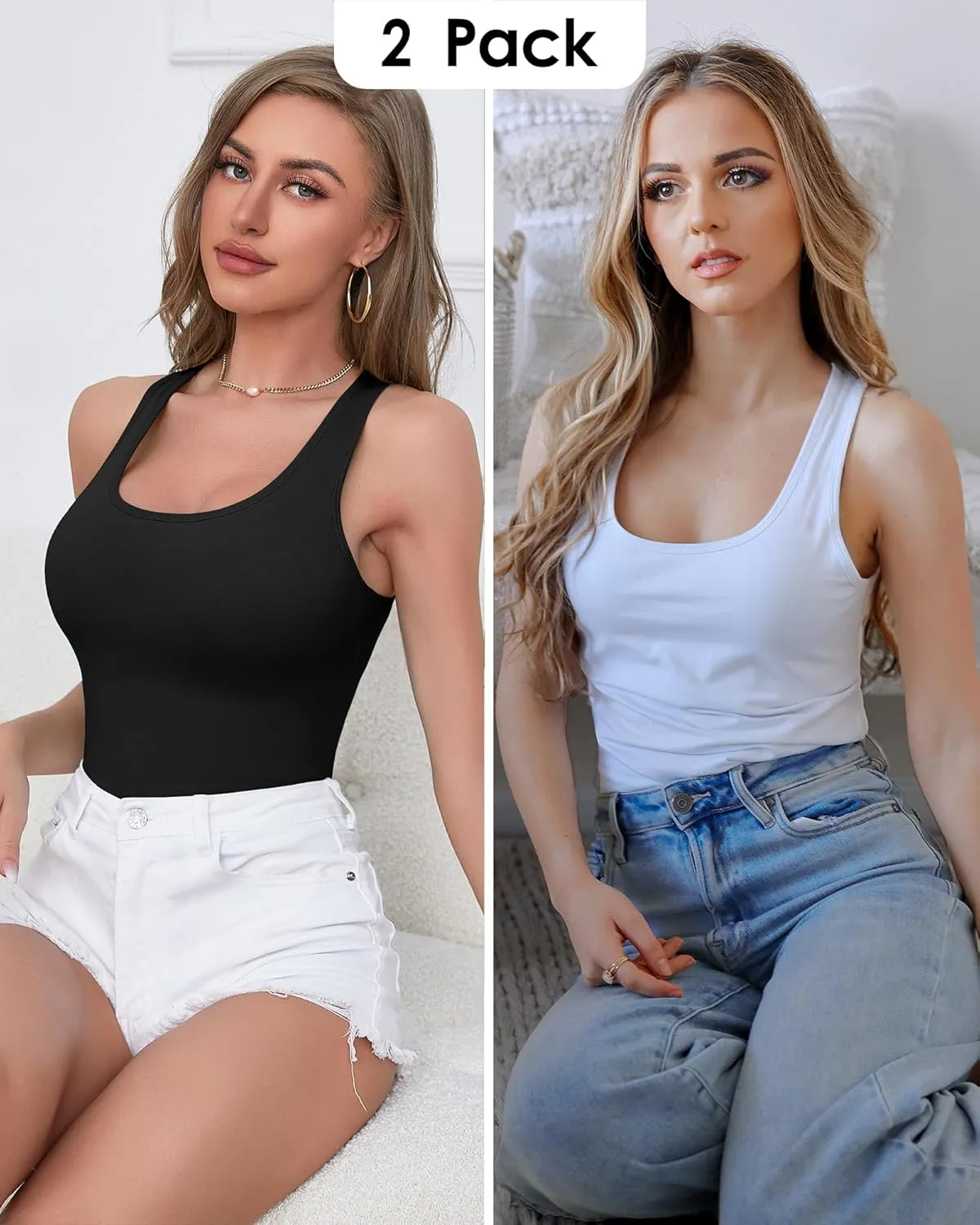 beautyin Women Tank Top with Shelf Bra Racerback Workout Yoga Tops Undershirt