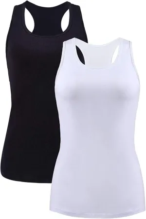 beautyin Women Tank Top with Shelf Bra Racerback Workout Yoga Tops Undershirt