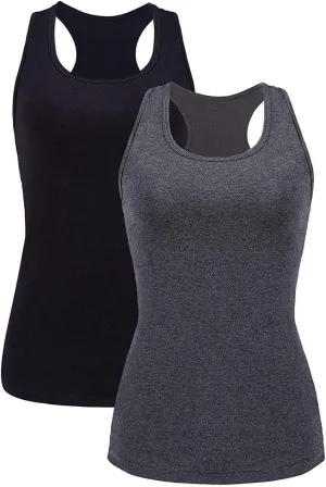 beautyin Women Tank Top with Shelf Bra Racerback Workout Yoga Tops Undershirt