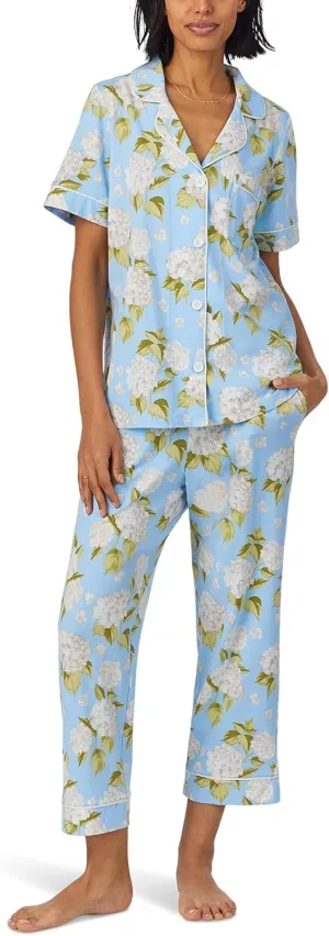 BedHead Pajamas Women's Organic Cotton Short Sleeve Cropped Pajama Set