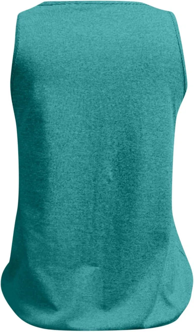 Binmer Womens Plus Size Tank Tops Summer Sleeveless V/Crewneck Pleated Front T-Shirts Casual Loose Fit Tunics Camis Vest