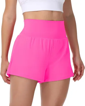 Blaosn Flowy Running Shorts Women Workout Athletic Gym Yoga High Waisted with Pockets Cute Sweat Short Pants Casual Summer