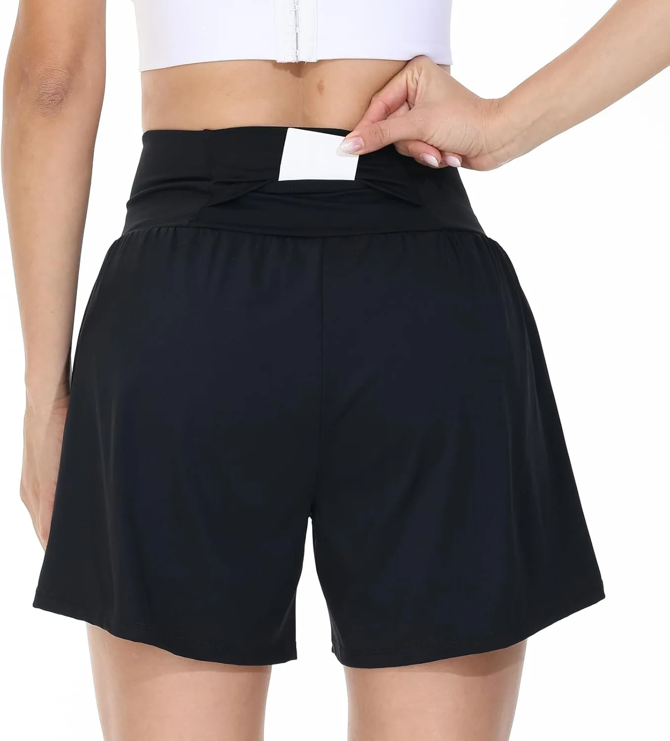 Blaosn Flowy Running Shorts Women Workout Athletic Gym Yoga High Waisted with Pockets Cute Sweat Short Pants Casual Summer