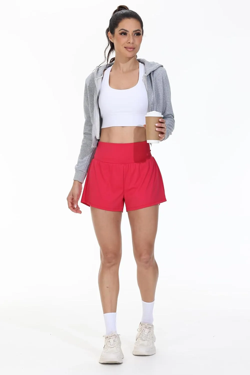 Blaosn Flowy Running Shorts Women Workout Athletic Gym Yoga High Waisted with Pockets Cute Sweat Short Pants Casual Summer