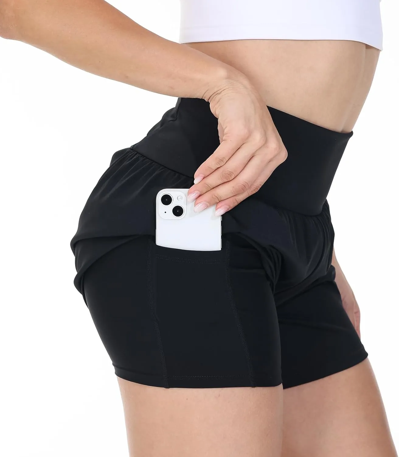 Blaosn Flowy Running Shorts Women Workout Athletic Gym Yoga High Waisted with Pockets Cute Sweat Short Pants Casual Summer