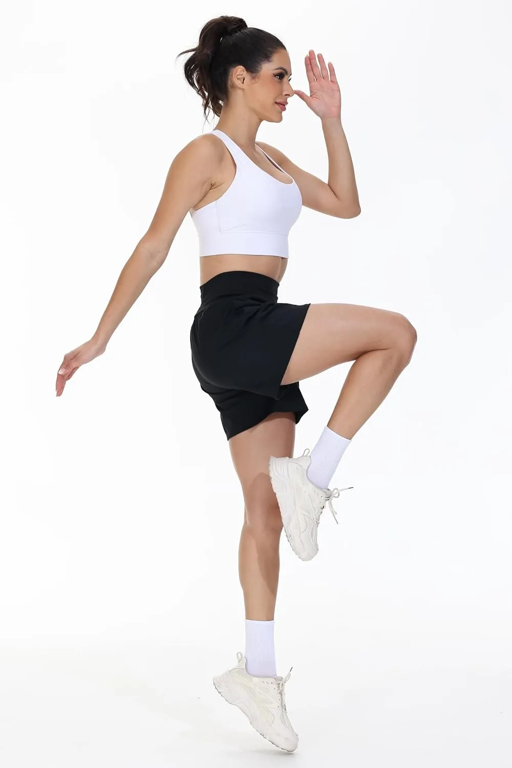 Blaosn Flowy Running Shorts Women Workout Athletic Gym Yoga High Waisted with Pockets Cute Sweat Short Pants Casual Summer