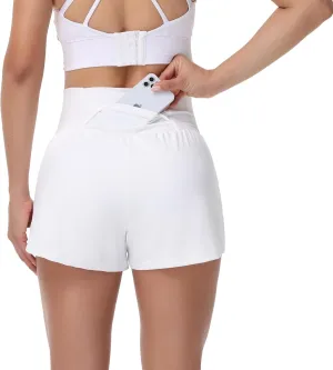 Blaosn Flowy Running Shorts Women Workout Athletic Gym Yoga High Waisted with Pockets Cute Sweat Short Pants Casual Summer