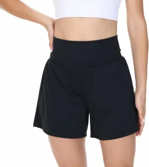 Blaosn Flowy Running Shorts Women Workout Athletic Gym Yoga High Waisted with Pockets Cute Sweat Short Pants Casual Summer