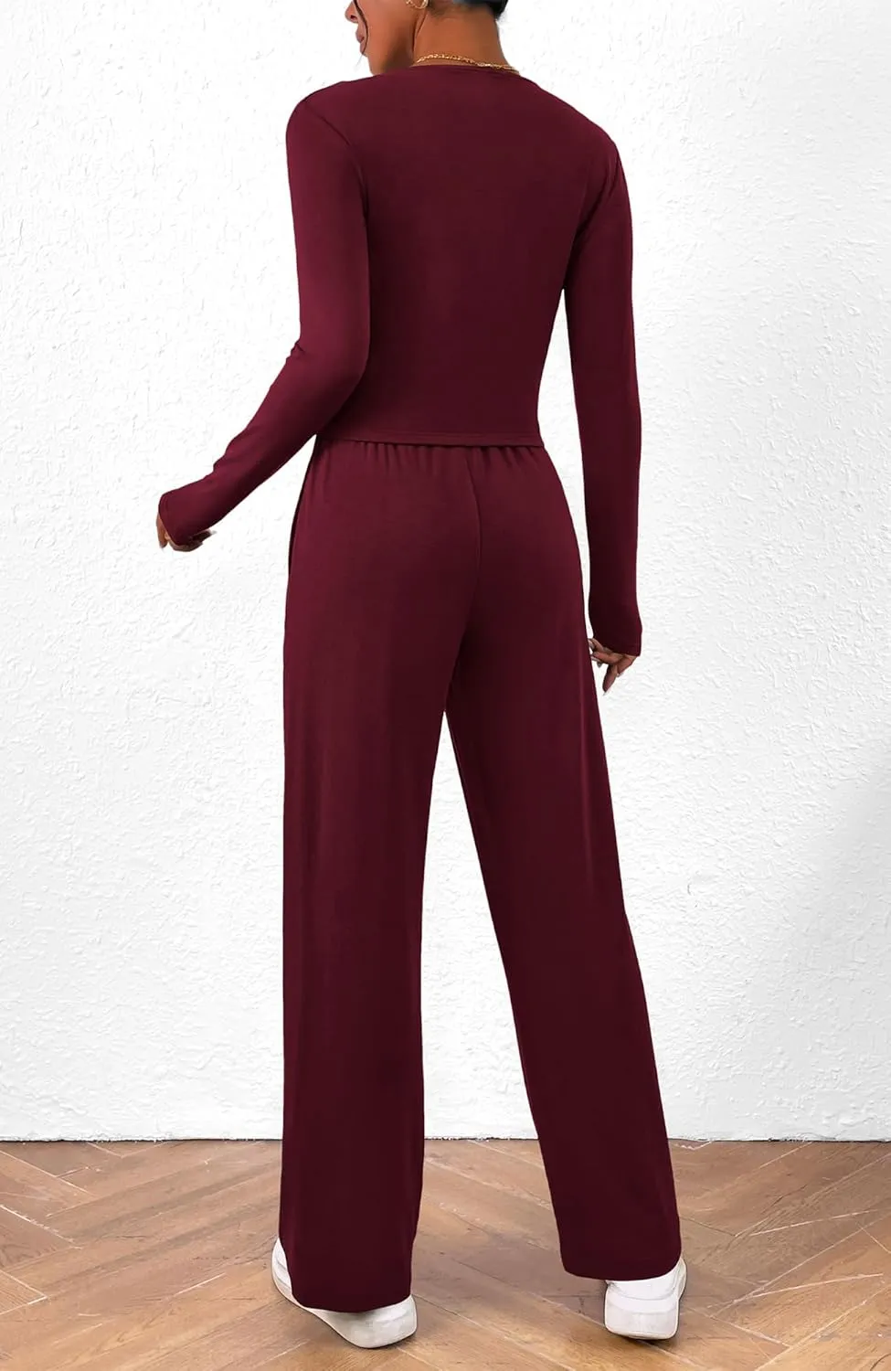 BTFBM Women's Fall Lounge Sets 3 Piece Outfit Tracksuits Casual Long Sleeve Tops High Waisted Sweatpants Set