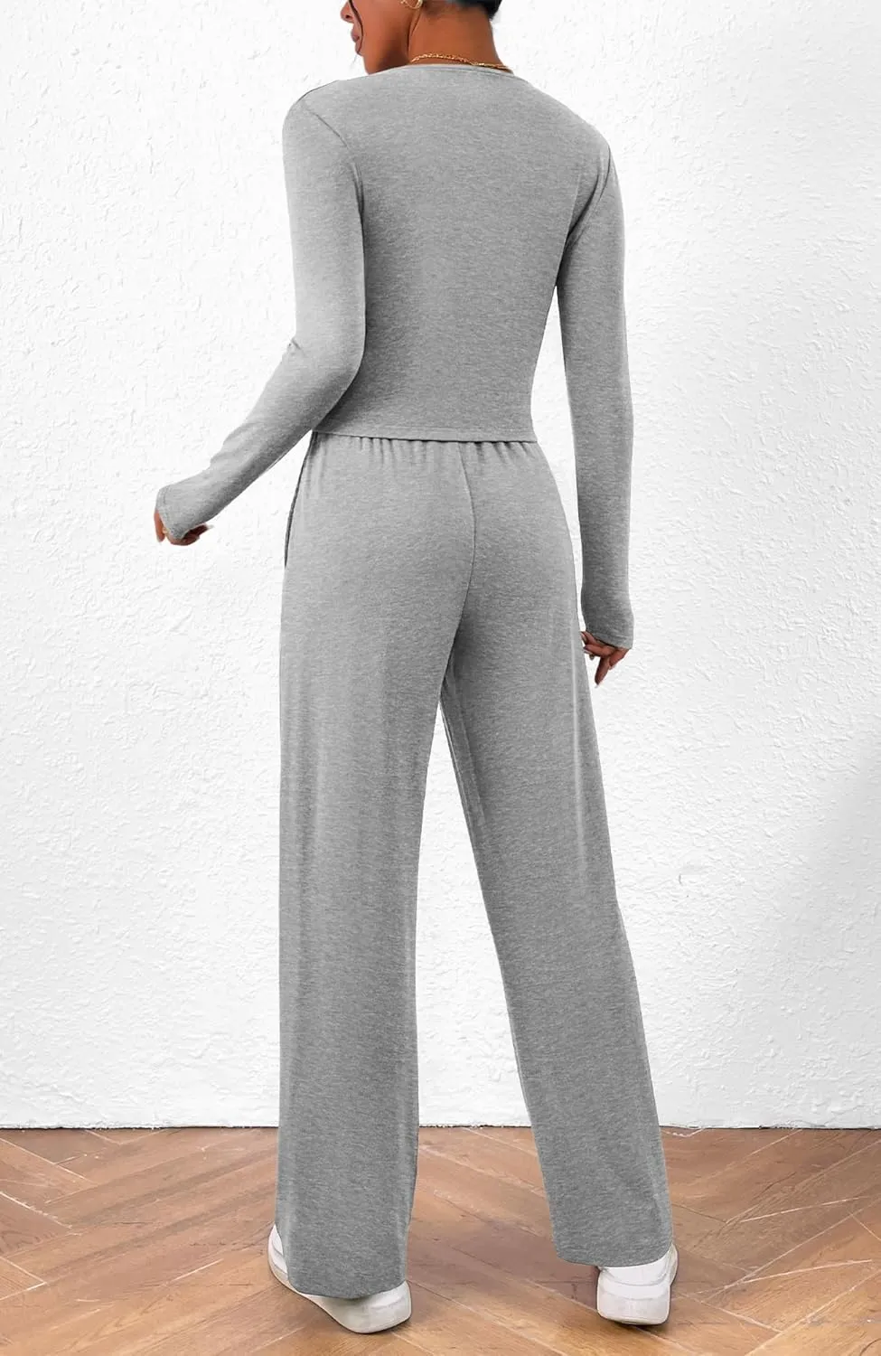 BTFBM Women's Fall Lounge Sets 3 Piece Outfit Tracksuits Casual Long Sleeve Tops High Waisted Sweatpants Set