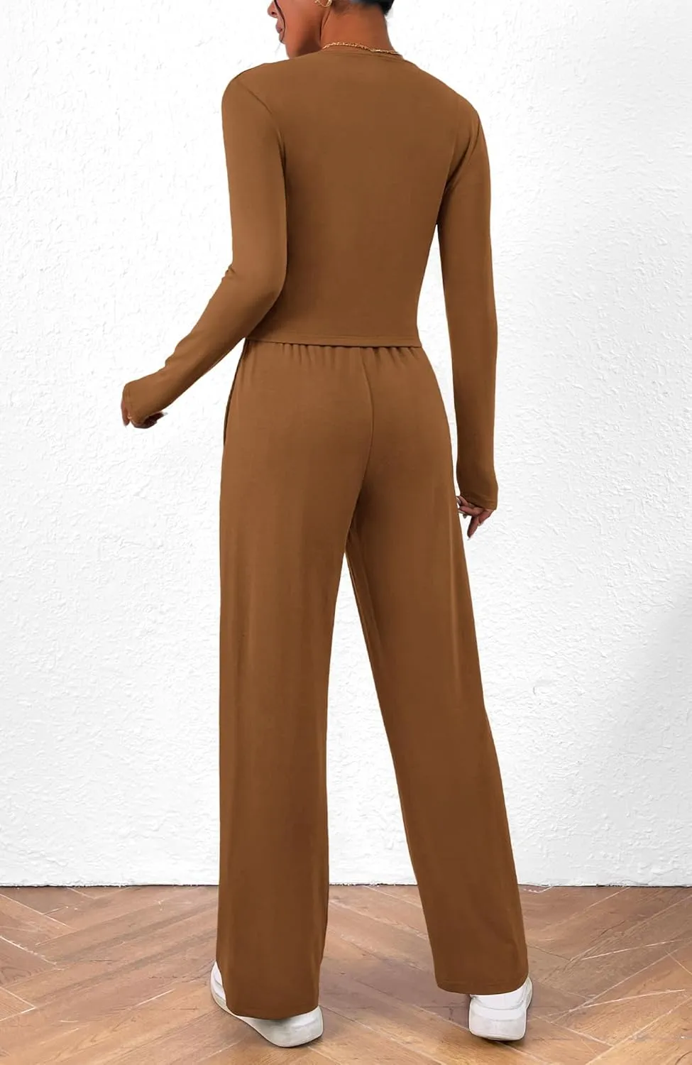 BTFBM Women's Fall Lounge Sets 3 Piece Outfit Tracksuits Casual Long Sleeve Tops High Waisted Sweatpants Set