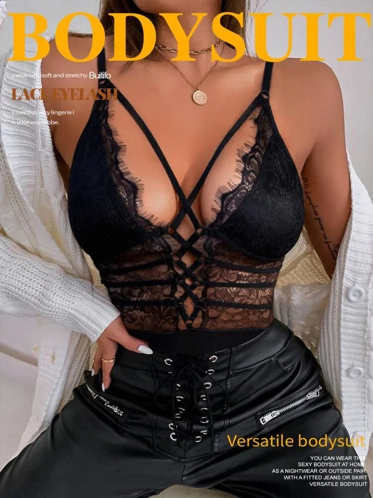 Buitifo Women Sexy Bodysuit One Piece Babydoll Lingerie Lace Teddy Negligee