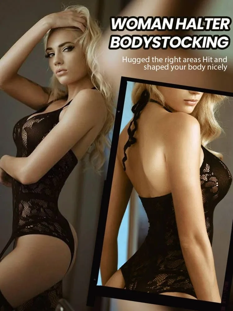 Buitifo Womens Fishnet Bodystocking Plus Size Crotchless Bodysuit Sexy Tights Soft Nightwear Lingerie