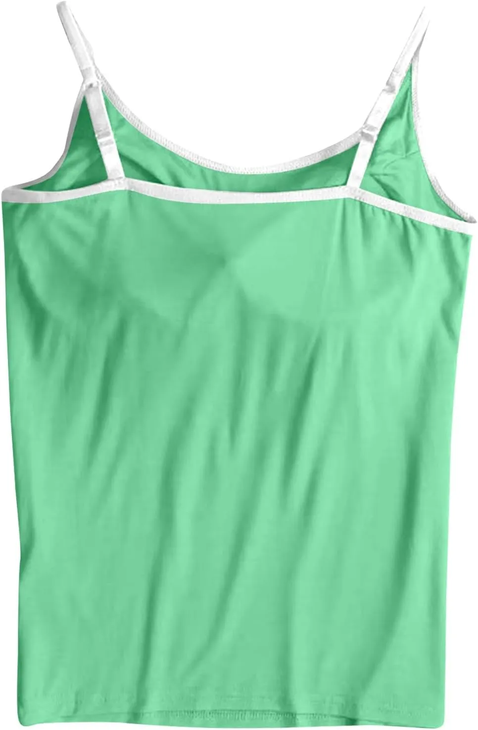 Camisole Tops for Women Built in Bra Adjustable Spaghetti Strap Cotton Workout Yoga Shirts Summer Basic Tank Tops