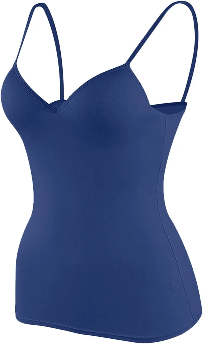 Camisole Tops for Women with Built in Bra Spaghetti Strap Workout Yoga Shirt Camis Tank Top Layer Padded Bra