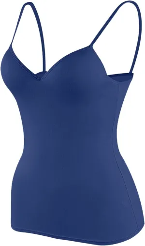 Camisole Tops for Women with Built in Bra Spaghetti Strap Workout Yoga Shirt Camis Tank Top Layer Padded Bra