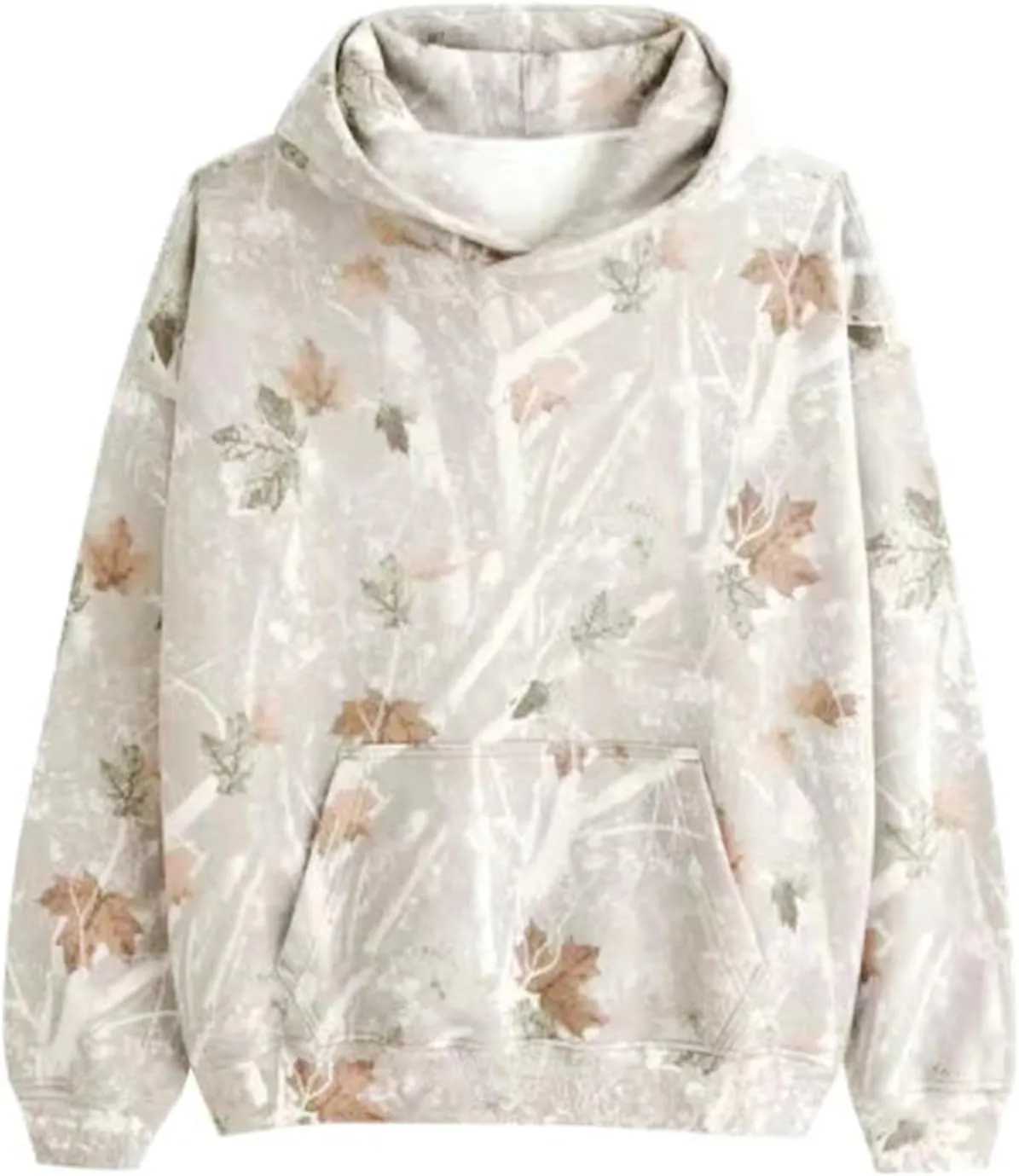Camo Sweatsuits for Women Maple Leaf Print Oversized Hoodie Camo Fleece Sweatpans Lounge Sets Fall Winter Outfits