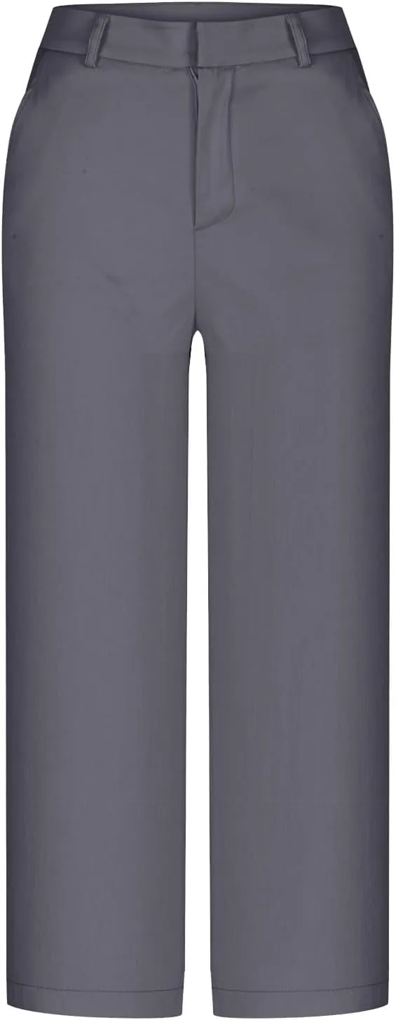 Capri Pants for Women Summer Cropped Pants Casual Business Pants Loose Comfy Work Pants Beach Trousers with Pockets