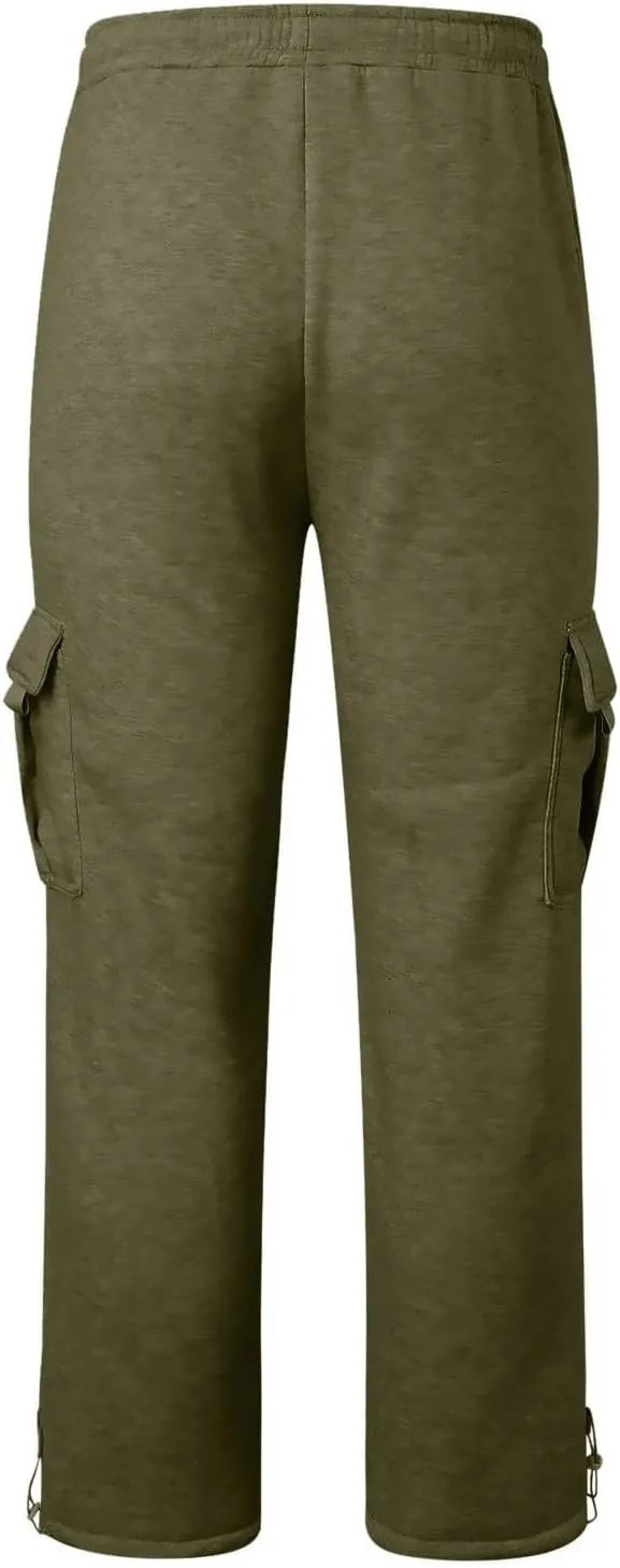 Cargo Pants For Men Stretch Drawstring Elastic Waist Sweatpants Tall Regular Fit Pants Tall Joggers Trousers