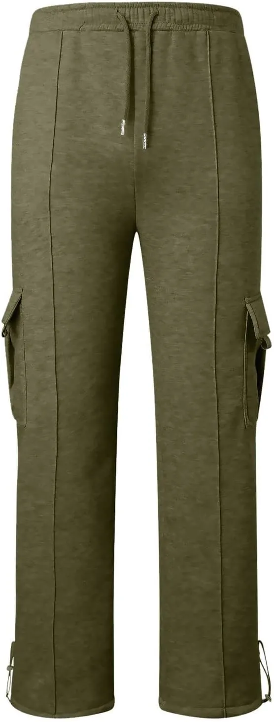 Cargo Pants For Men Stretch Drawstring Elastic Waist Sweatpants Tall Regular Fit Pants Tall Joggers Trousers