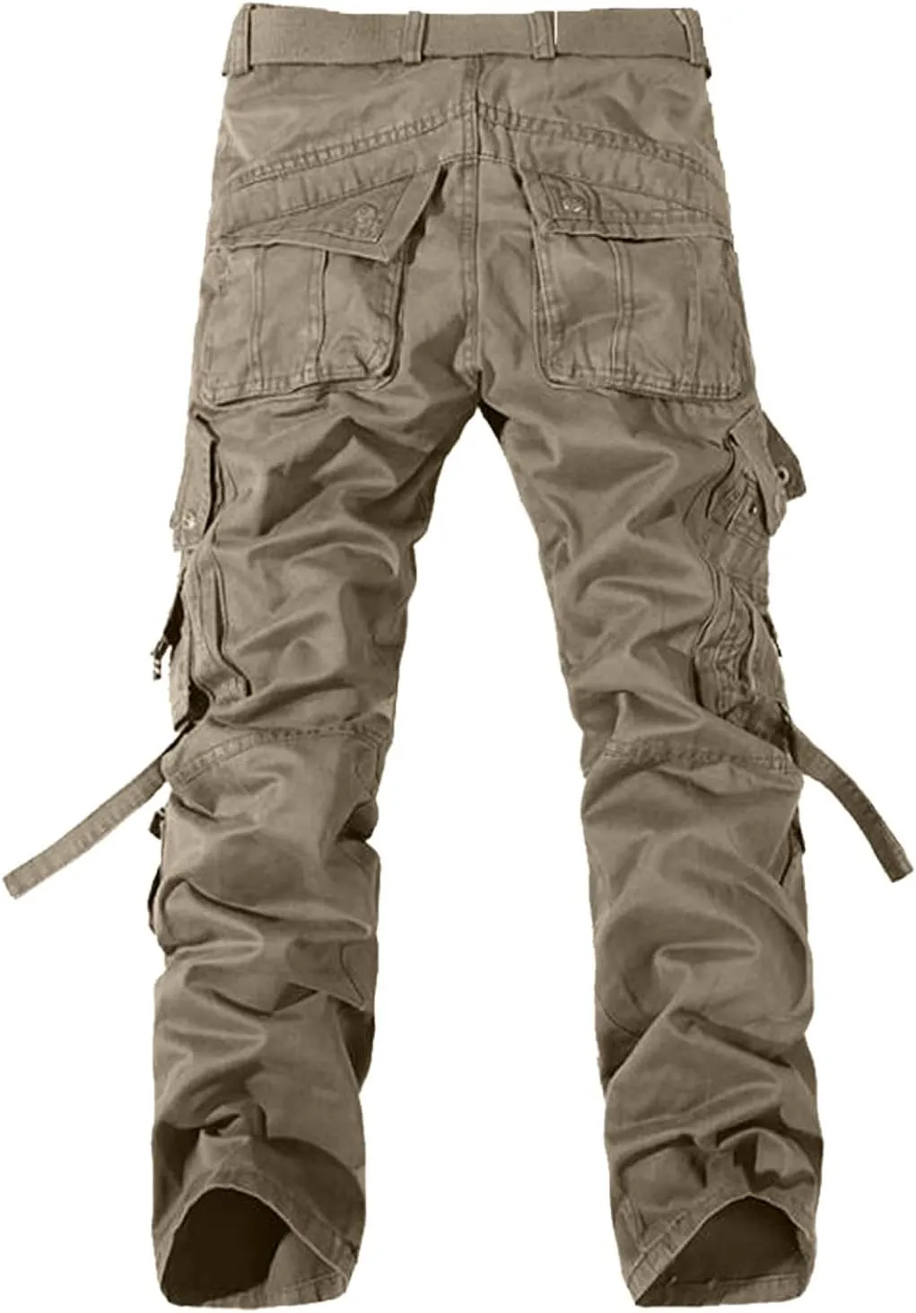 Cargo Trousers for Men Fleece Cargo Sweatpants Stretch Elastic Waist Athletic Workout Jogger Drawstring Sport Pants
