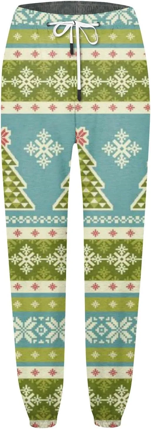 Christmas Pants for Women High Waisted Baggy 2024 Cinch Bottom Sweatpants Gym Jogger Holiday Petite Lounge Pants