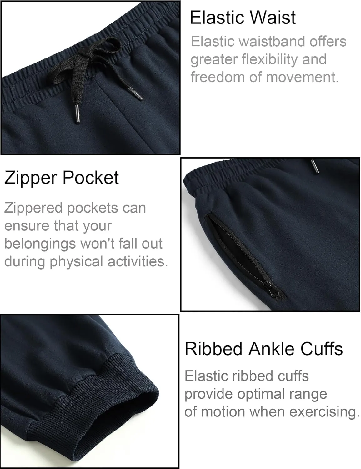 COOFANDY Mens Jogger Sweatpants Workout Athletic Sweatpants Casual Pants with Zipper Pockets