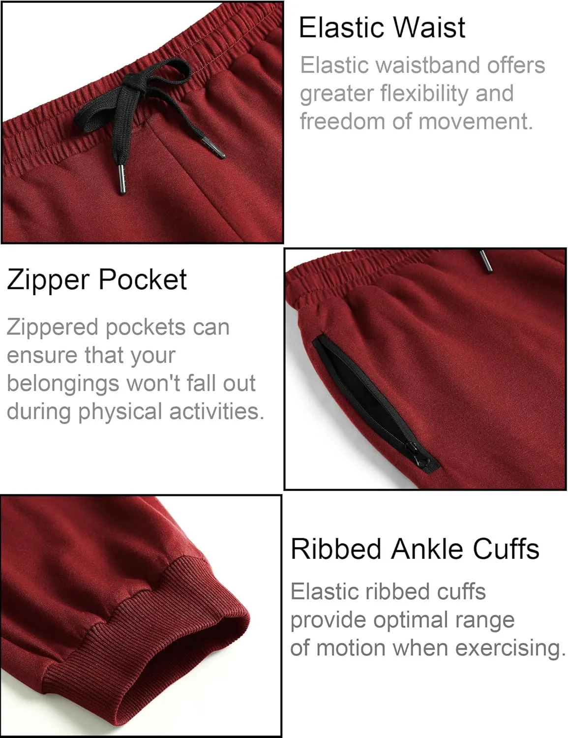 COOFANDY Mens Jogger Sweatpants Workout Athletic Sweatpants Casual Pants with Zipper Pockets