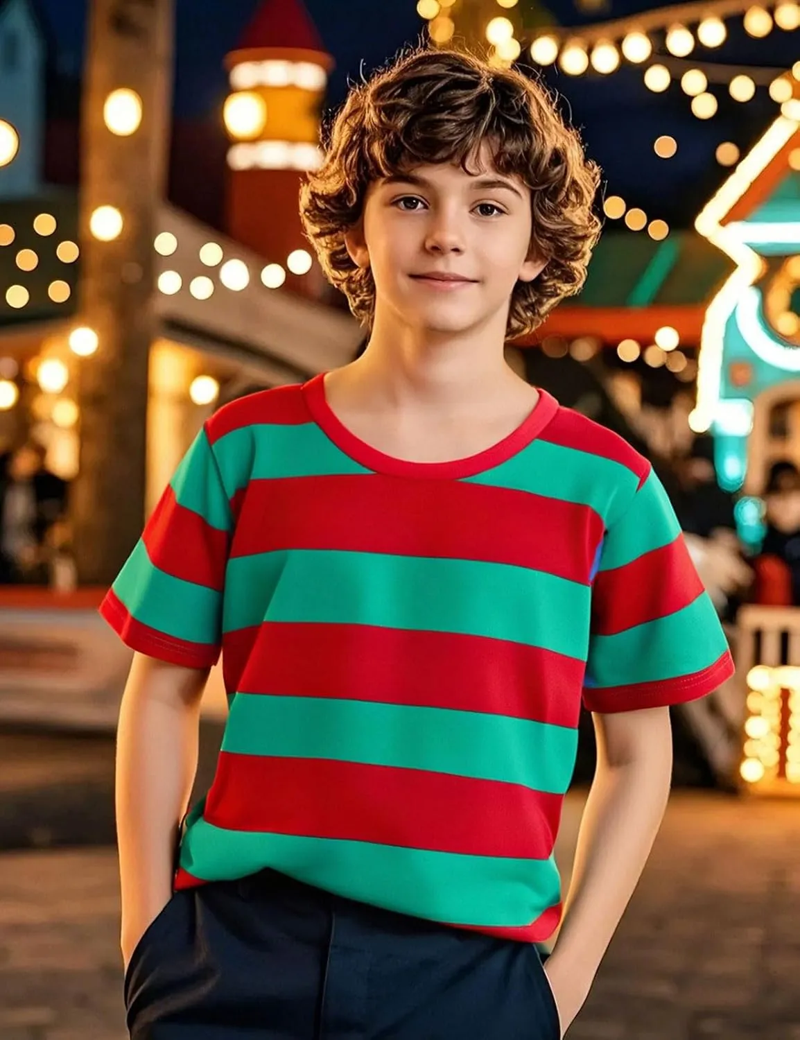 COSLAND Boys and Toddlers' Short Sleeve Striped T-Shirt, Cotton, Kids' Crew Neck Tee, 2T-Large