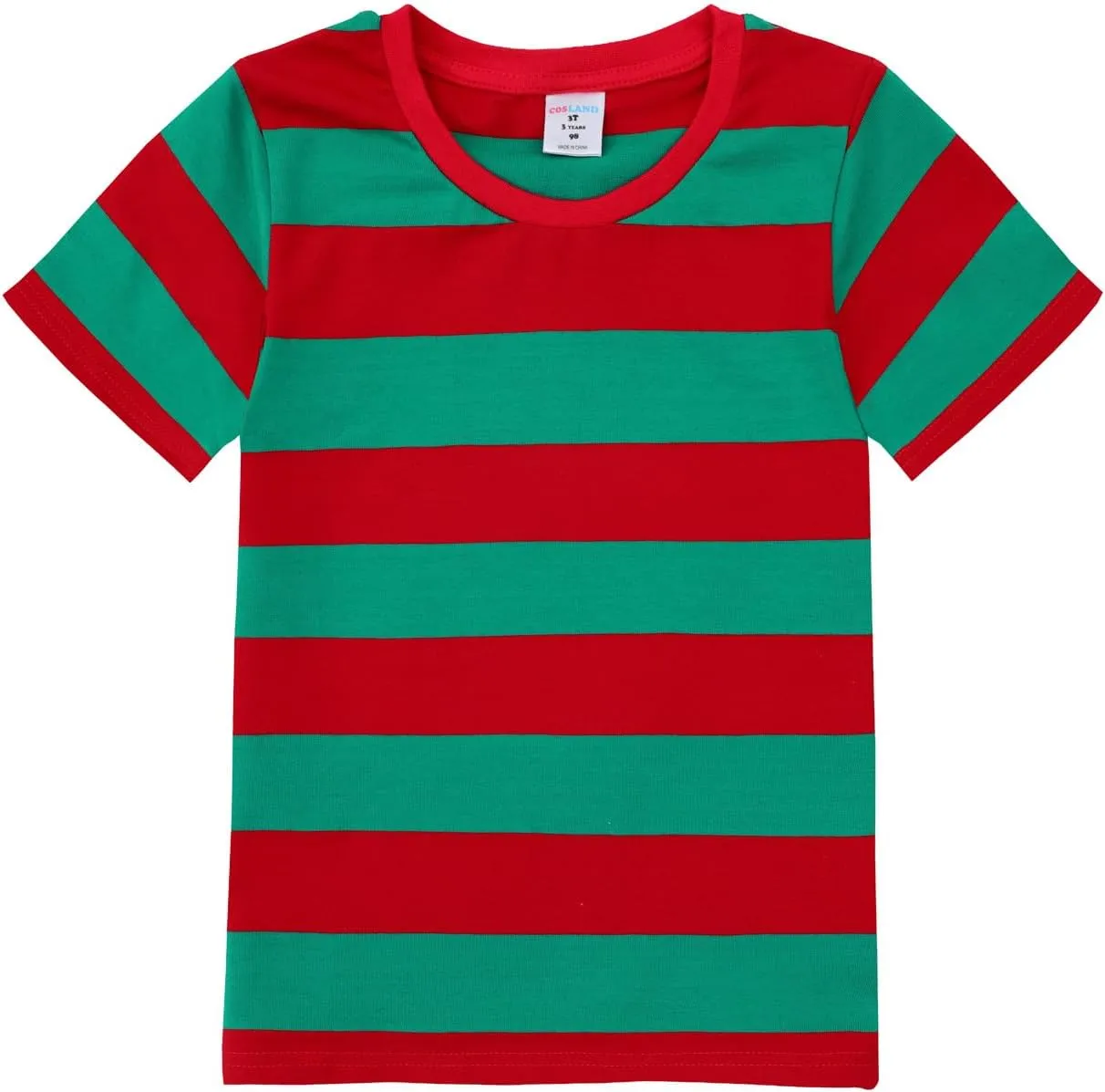 COSLAND Boys and Toddlers' Short Sleeve Striped T-Shirt, Cotton, Kids' Crew Neck Tee, 2T-Large