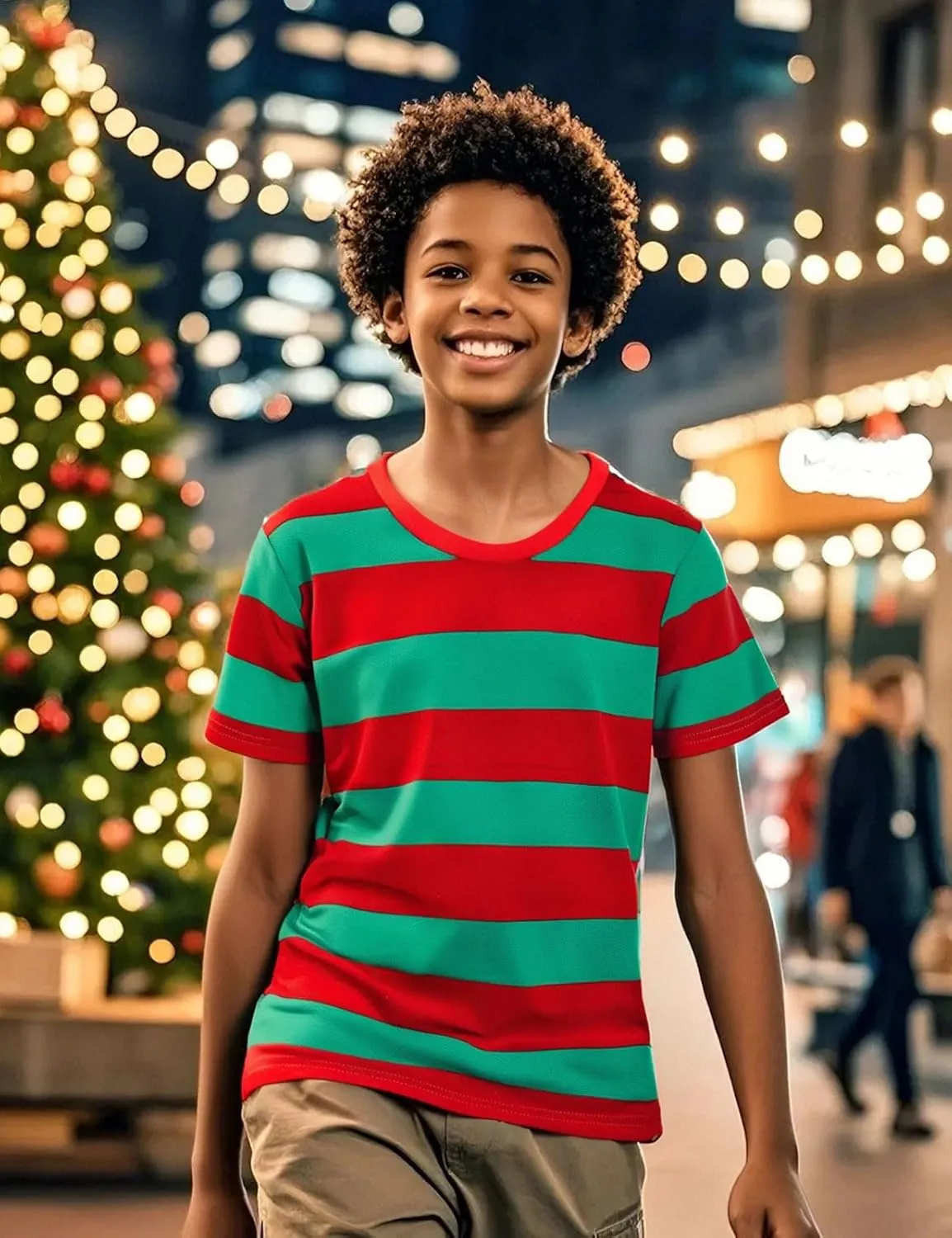 COSLAND Boys and Toddlers' Short Sleeve Striped T-Shirt, Cotton, Kids' Crew Neck Tee, 2T-Large