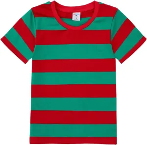 COSLAND Boys and Toddlers' Short Sleeve Striped T-Shirt, Cotton, Kids' Crew Neck Tee, 2T-Large