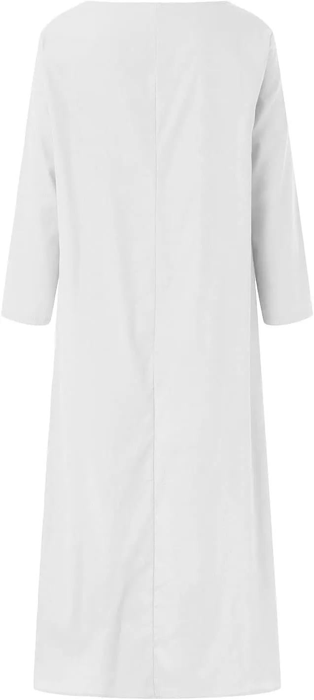 Cotton Linen Long Sets Women 2 Piece Outfits Long Sleeve High Low Tunic Tops Oversized and Wide Leg Pants Loungewear
