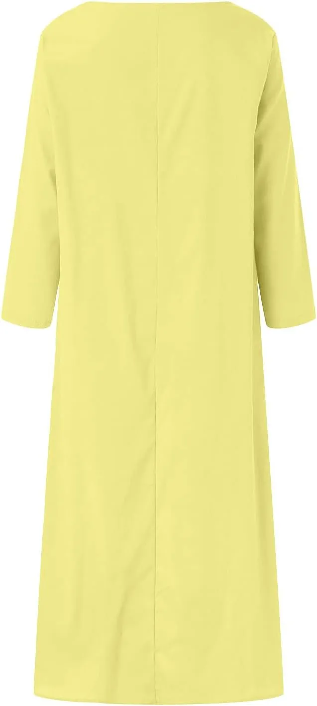 Cotton Linen Long Sets Women 2 Piece Outfits Long Sleeve High Low Tunic Tops Oversized and Wide Leg Pants Loungewear