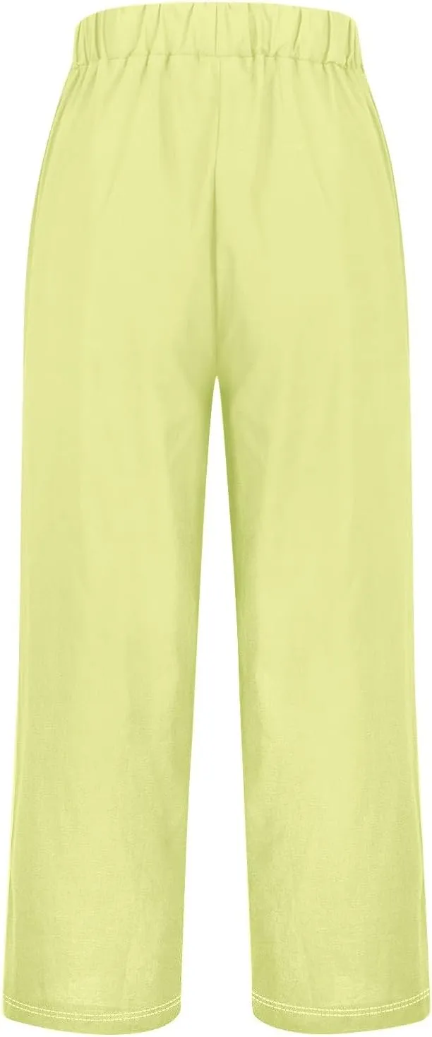 Cotton Pants For Women Long Pants Waist Casual Loose Trousers Pants Pants Boho Lounge Pants Baggy Palazzo Pants