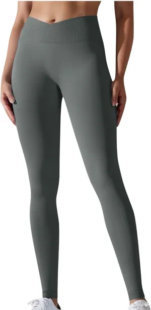 DASAYO Leggings for Women Seamless Breathable High Waisted Tummy Control Buttery Soft Yoga Pants Gilrs Fitness Gym Clothes